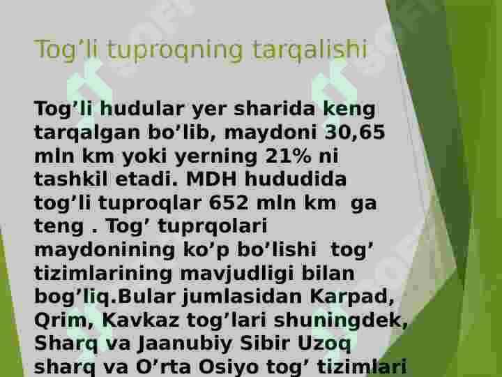 Tog’ tuproqlari 2