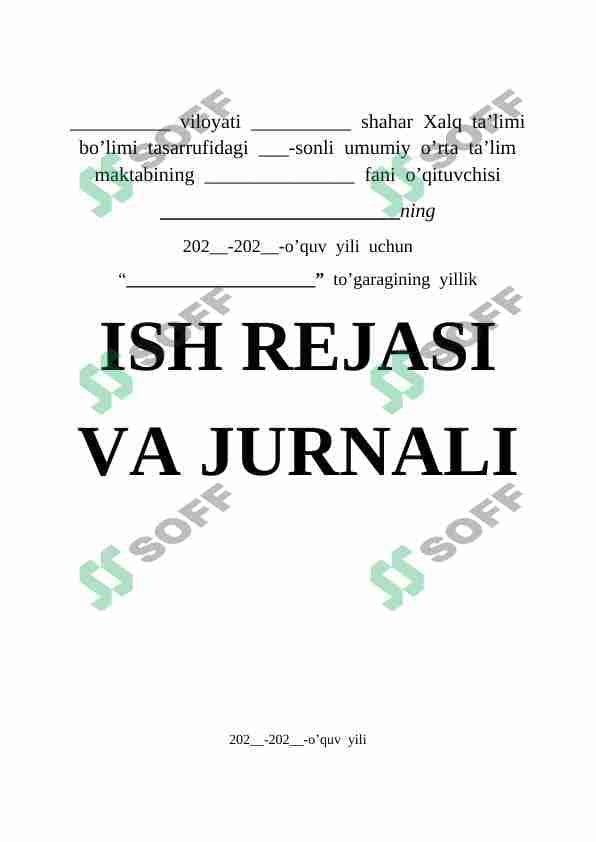 To'garak ish reja