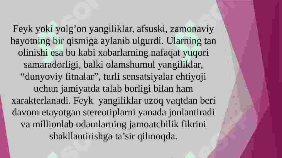Feyk xabar yoki yolgʻon axborotga qarshi immunitetni shakllantirish 2