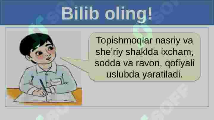 Topishmoqlar 4