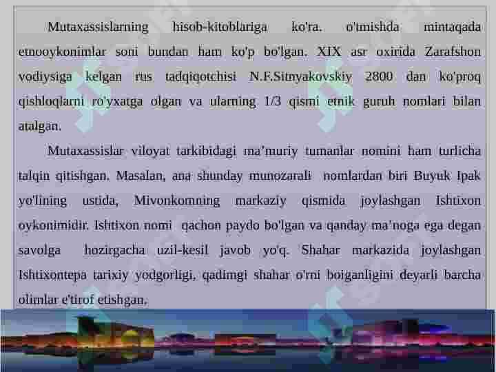 O’z viloyati, tumani va qishlog’i toponimlarini o’rganish hamda  ma’lumotlar to’plash 7