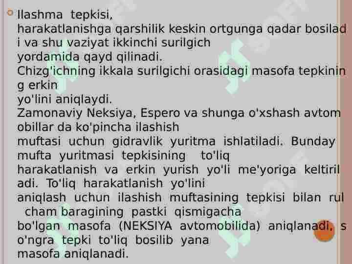 Transmissiya agregatlarning asosiy nosozliklari va ularning alomatlari txk va t ishlari texnologiyasi 4