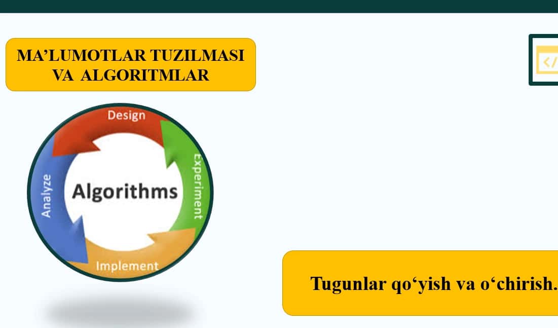 Tugunlar qo‘yish va o‘chirish 1