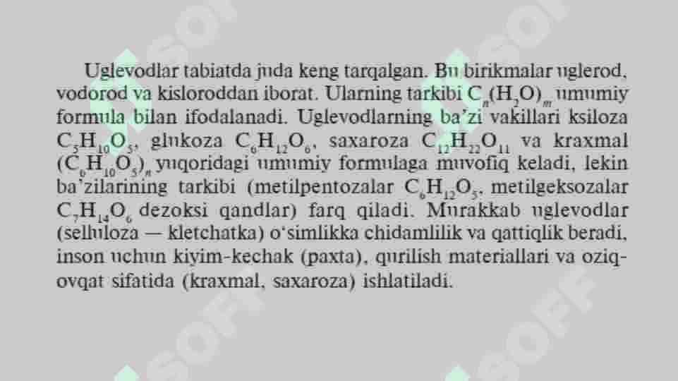 Uglevodlar. Monosaxaridlar 2