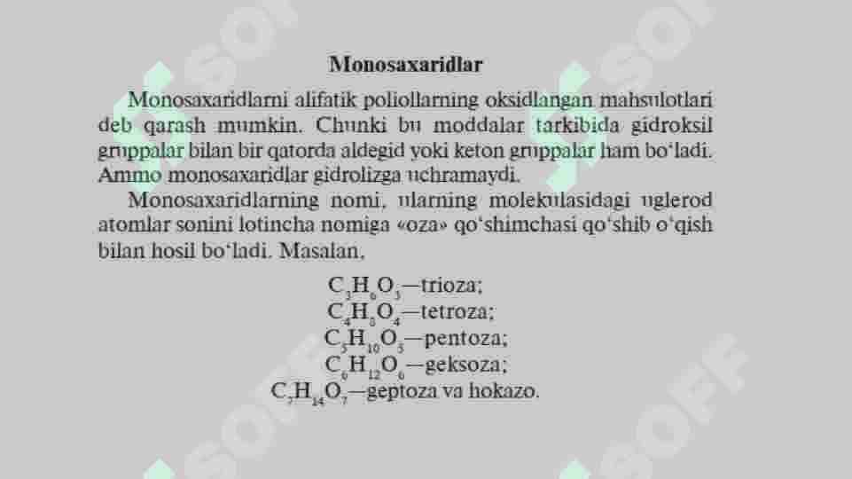 Uglevodlar. Monosaxaridlar 4