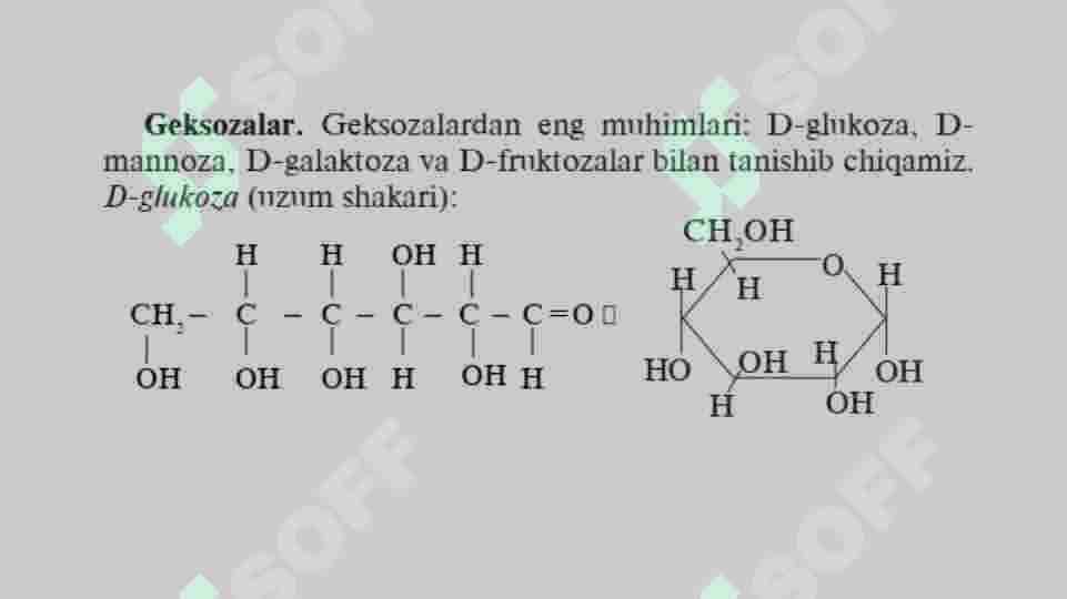 Uglevodlar. Monosaxaridlar 8