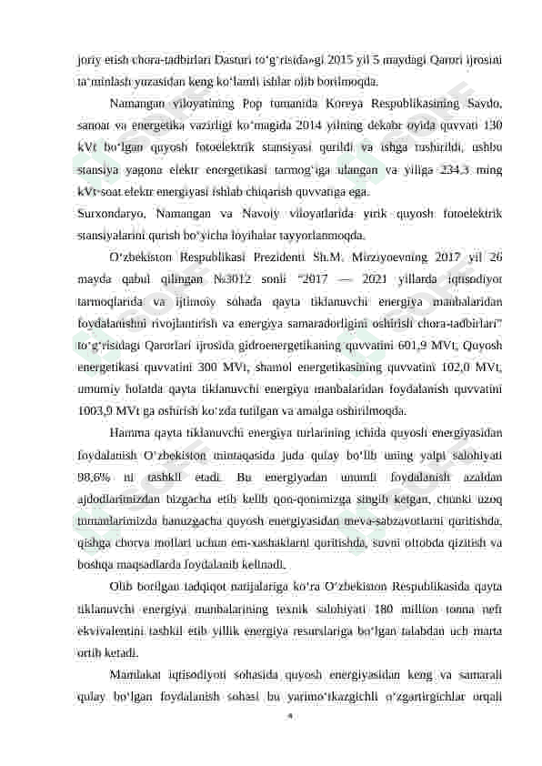 LOKAL TARMOQGA PARALEL ULANGAN 50 KW QUVVATDAGI QUYOSH FOTOELEKTRIK STANSYASINI O’RGANISH 4