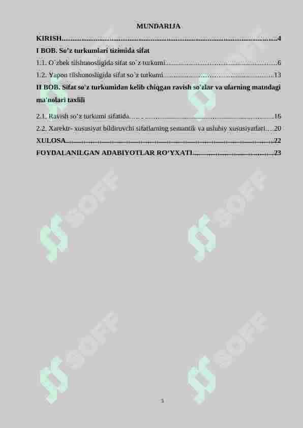 Sifat so'z turkumidan kelib chiqgan ravish so'zlar va ularning matndagi ma'nolari taxlili 3