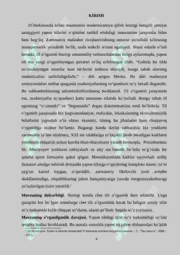 Sifat so'z turkumidan kelib chiqgan ravish so'zlar va ularning matndagi ma'nolari taxlili 4