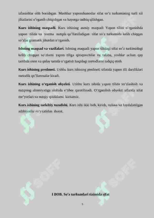 Sifat so'z turkumidan kelib chiqgan ravish so'zlar va ularning matndagi ma'nolari taxlili 5