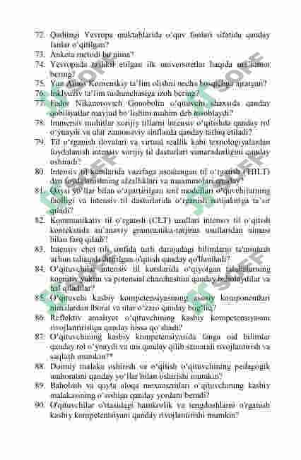 Umumiy pedagogika fanidan 150 ta savol 4