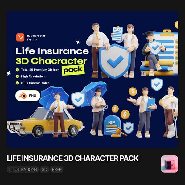 Life Insurance 3D Character Pack 1