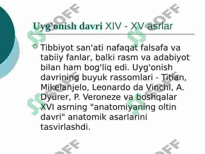 Uyg'onish davri tibbiyoti 5