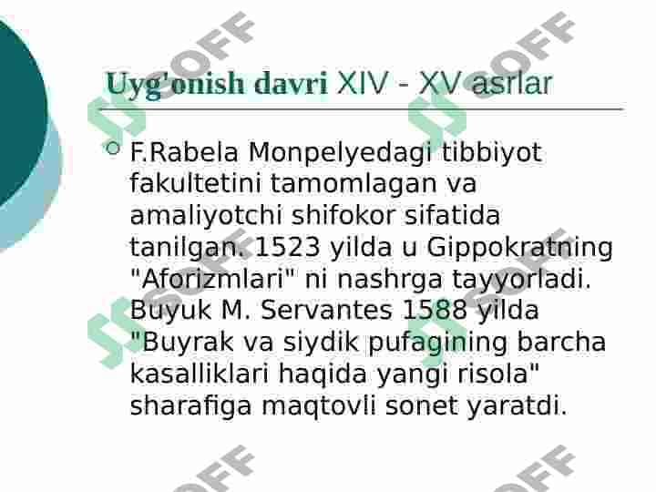 Uyg'onish davri tibbiyoti 6