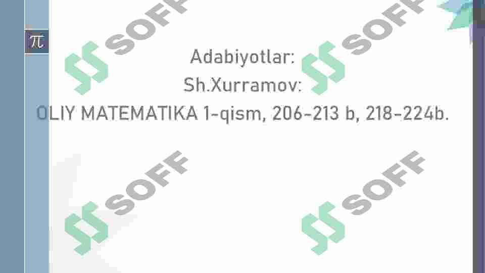 Funksiyaning uzluksizligi. Nuqtada uzluksiz bo‘lgan funksiyalarning xossalari. Funksiyaning uzilish nuqtalari va ularni klassifikatsiyalash. 4