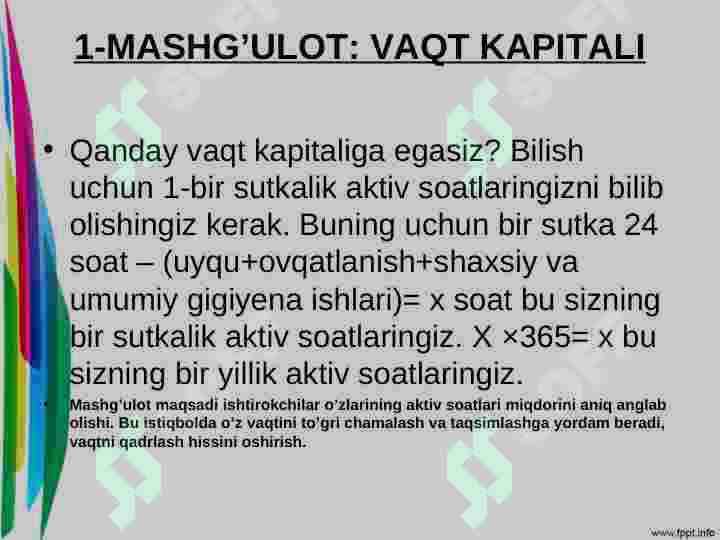Vaqtni boshqarish 6