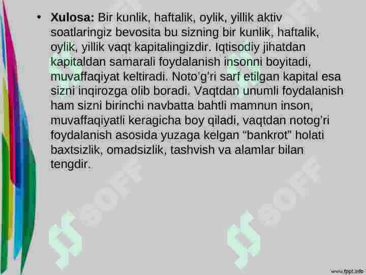 Vaqtni boshqarish 7