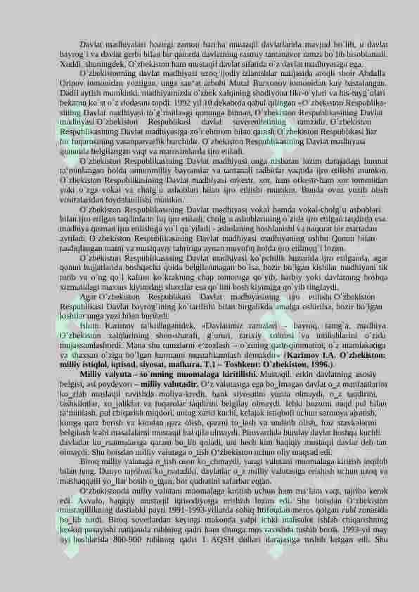 O`ZBEKISTON TANLAGAN MUSTAQIL RIVOJLANISH YO`LI VA UNING AHAMIYATI. 7