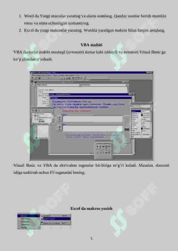 Vizual dasturlash (VBA) 5