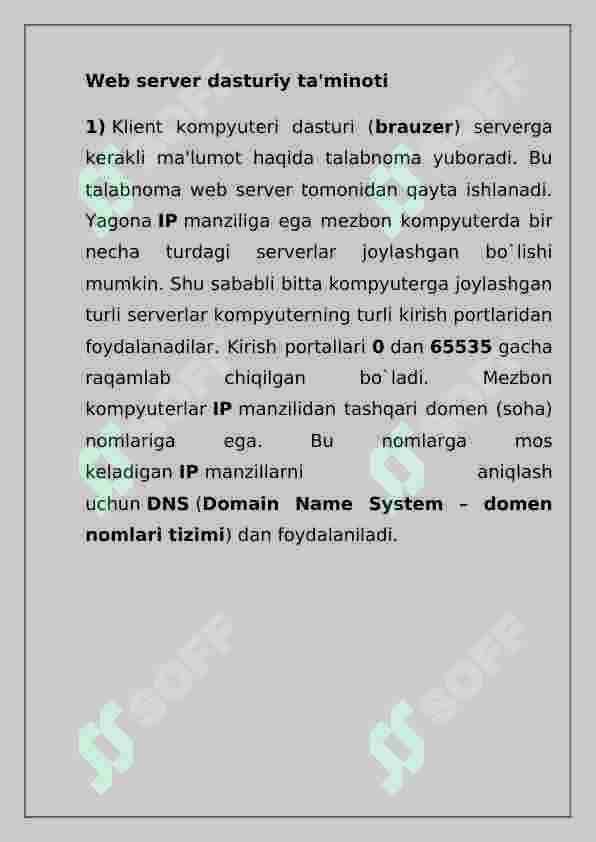 WEB TEXNOLOGIYALAR 6