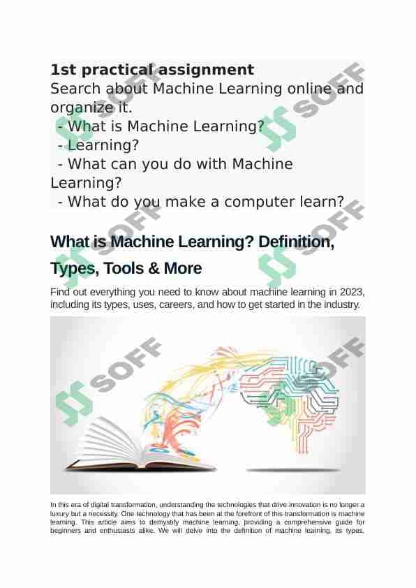 What is Machine Learning 1