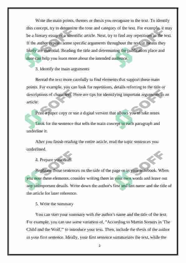 Writing a summary 2