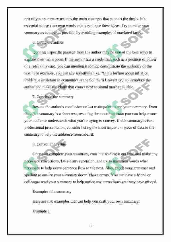 Writing a summary 3