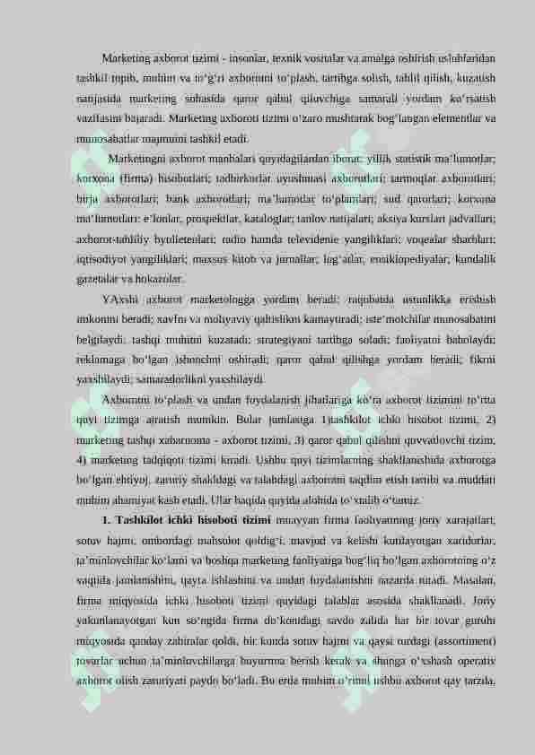 MARKETING TADQIQOTLARI VA AXBOROTLAR TIZIMI 5