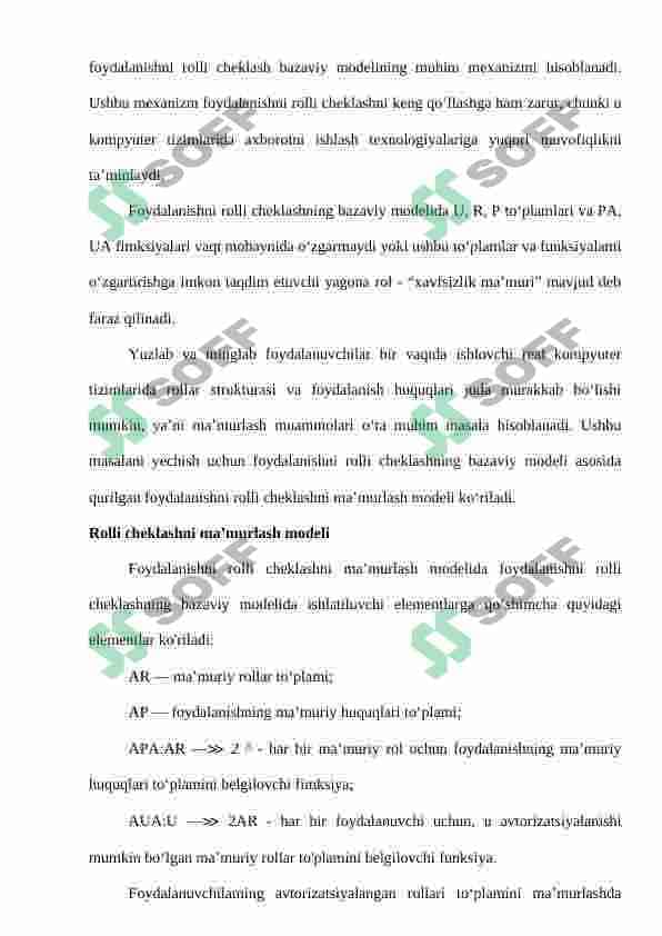 Xavfsizlikning Rolli modeli 6