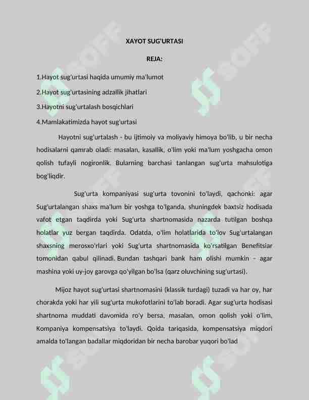 Xayot sug'urtasi