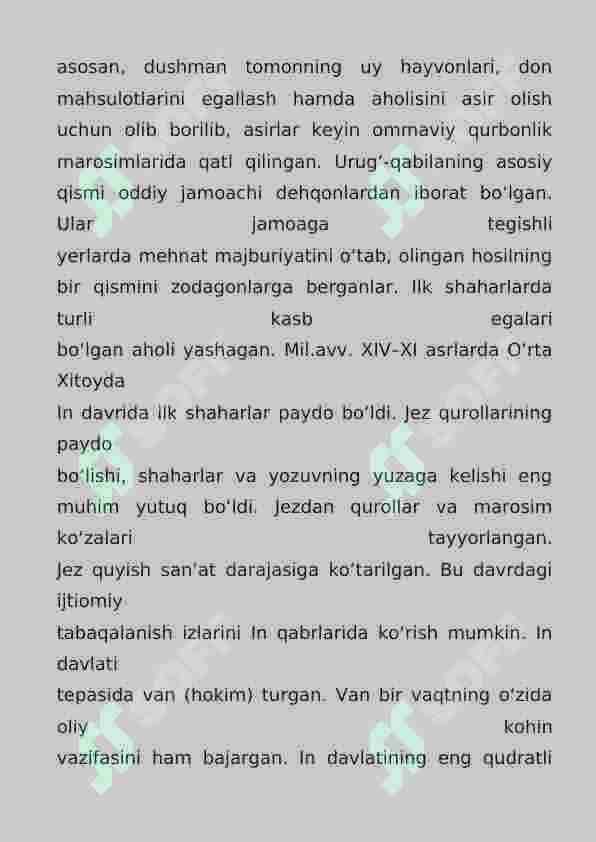 Shan va Chjou davlatlari. Xitoy sivilizatsiyasi 7