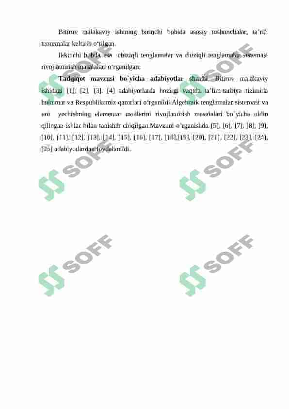 Algebraik tenglamalar sistemasi va ularni yechishni  elementar usullari 6