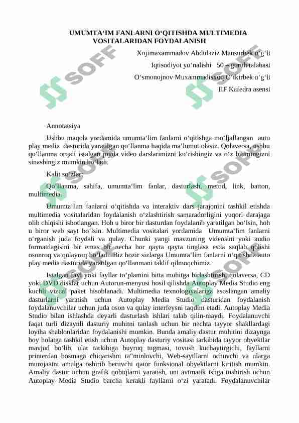 Multimediali o'qitish