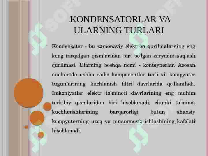 Ona platada kondensatorlarni almashtirish 3