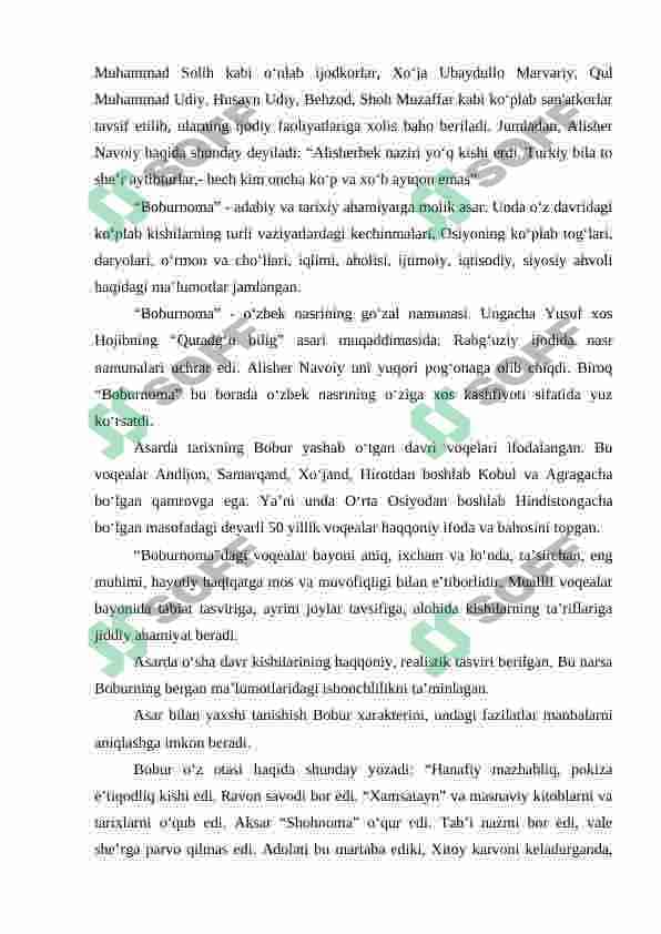 ZAXIRIDDIN MUHAMMAD BOBURNING “BOBURNOMA” ASARI 3