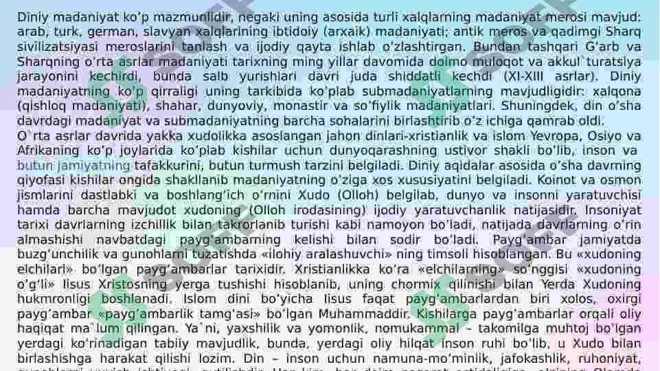 Diniy madaniy ananalarning jamiyat taraqqiyotiga ta’siri 5