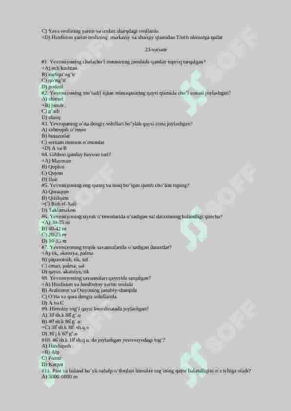 Yevrosiyo test 6