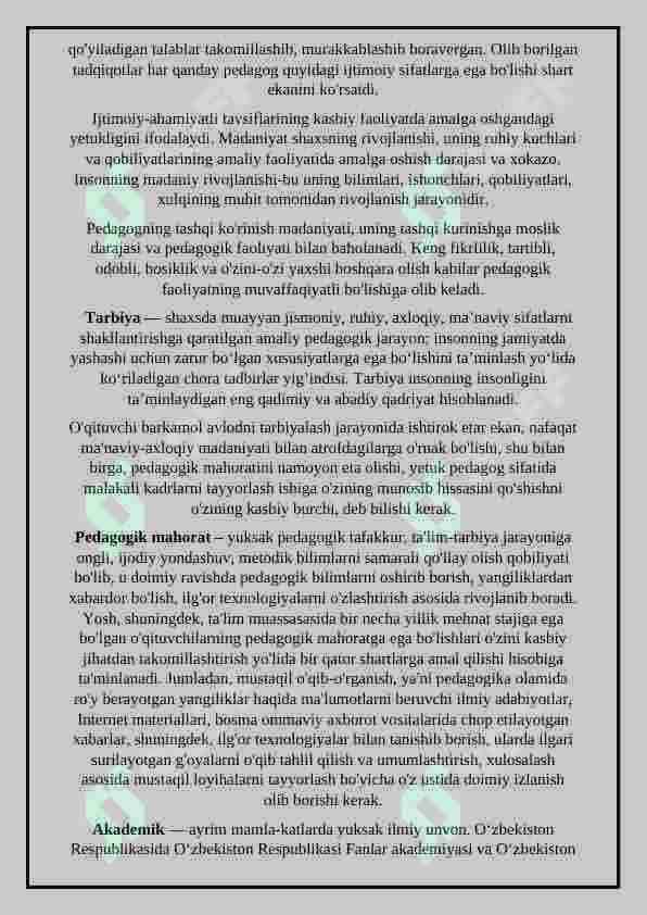 O’qituvchining shaxsiy sifatlarini rivojlantirish 2