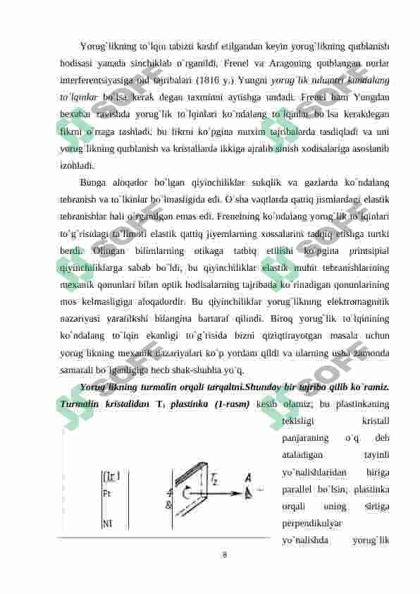 OPTIKA. Yorug'lik qutublanishi 8