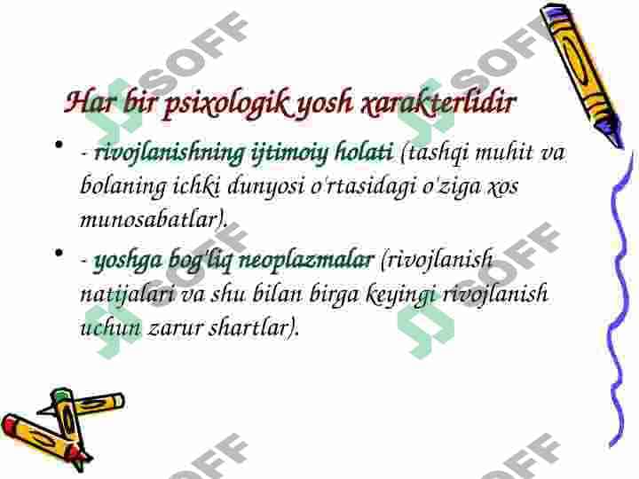 Yoshga bog'liq psixologiya 5