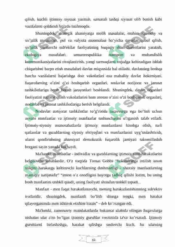 O’ZBEKISTONDA  NODAVLAT  NOTIJORAT  JAMOAT TASHKILOTLARINING  ISH  FAOLIYATI 8