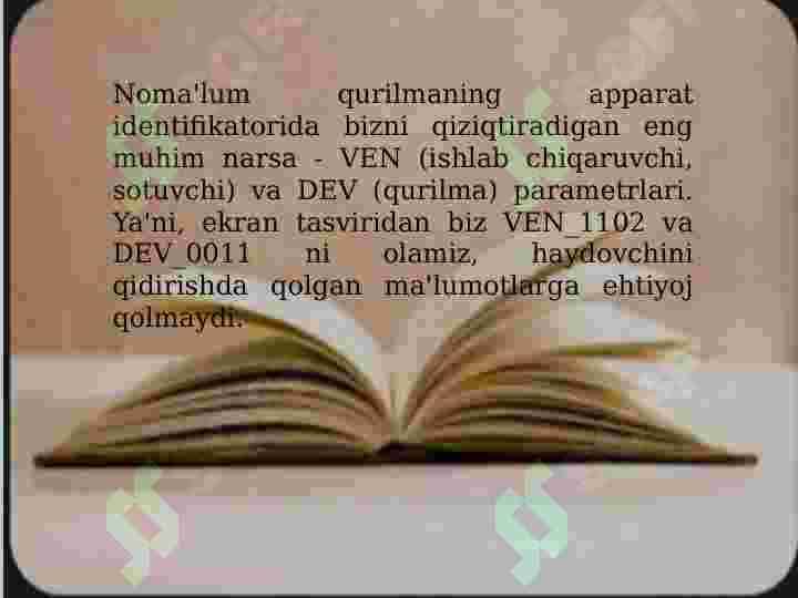 Komyuterga ulangan texnik qurilmalar holatini tekshirish va boshqarish. Direst 5