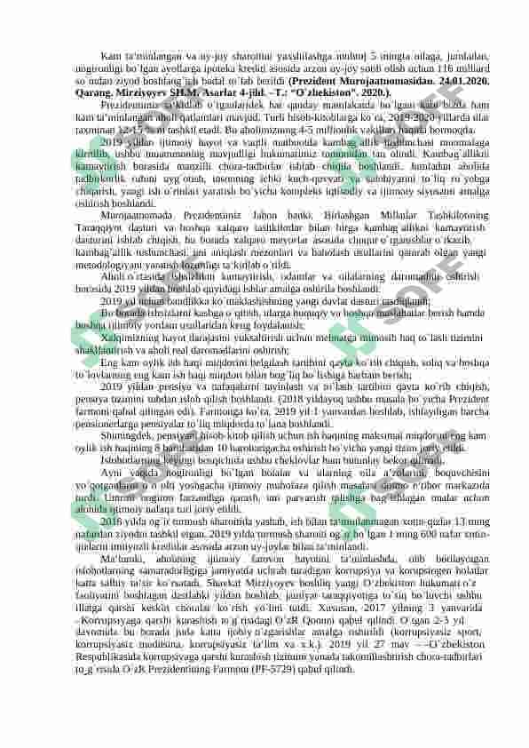 . IJTIMOIY SOHADA DAVLAT SIYOSATINING TAKOMILLASHIB BORISHI VA AHOLI FAROVONLIGINI OSHIRISH TADBIRLARI. 7