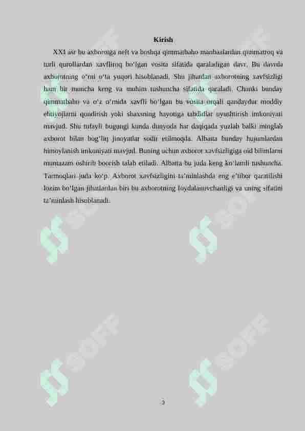Axborotni foydalanuvchanligini ta’minlashda antivirus, IDS, IPS, TE vositalarining o‘rni. 3