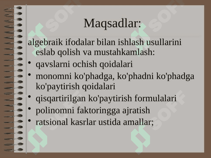 algebraik ifodalar 2