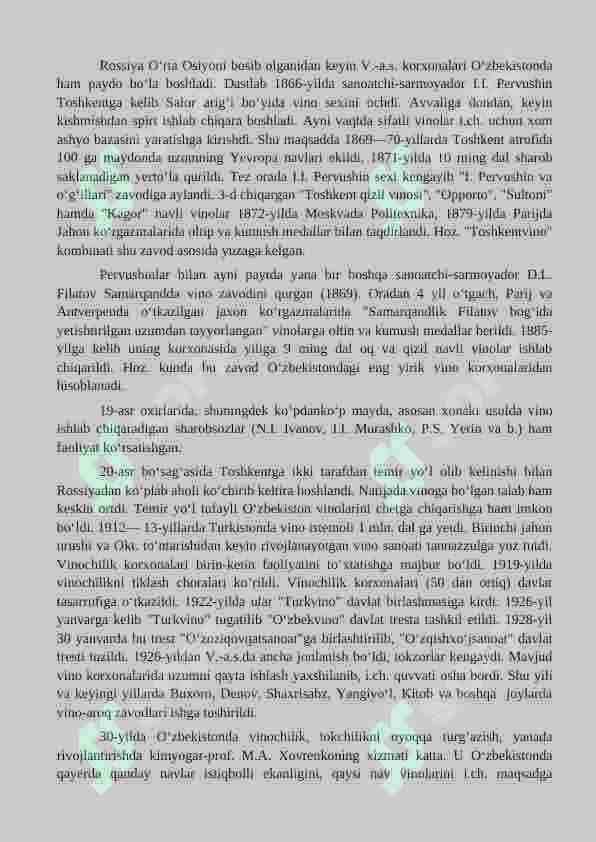 vinochilik texnalogiyasi, bijg'ish mahsulotlari va alkagolsiz ichimliklar texnologiyasi yonalishi talabalari uchun amaliyot hisoboti 3