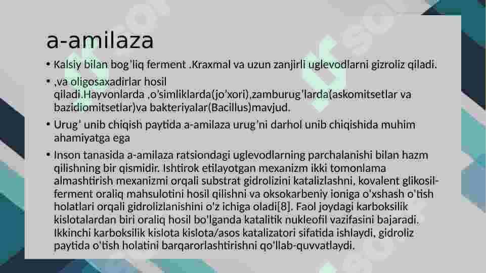 Amilaza ta’sir mexanizmi 4