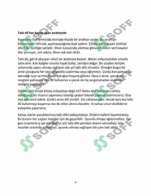 Milli sertifika sınavına hazırlık için tüm atasözler ve cevaplar 6