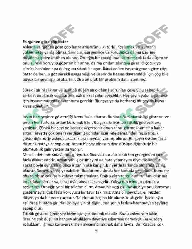 Milli sertifika sınavına hazırlık için tüm atasözler ve cevaplar 7