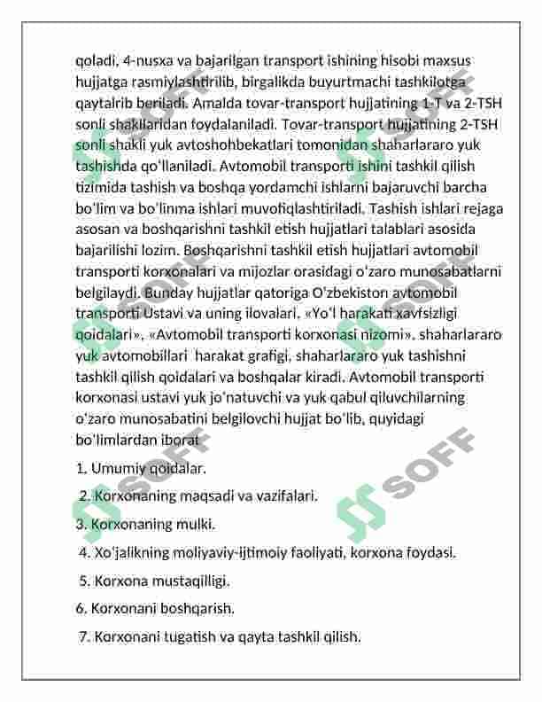 Yuklarni tashishni xujjatlashtirish 3